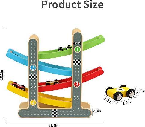 Produktbild Activity Board Spielzeug-Autobahn-Set mit 4 Mini-Autos Rennbahn Holz-Rennbahn