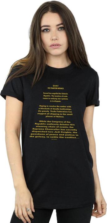 Immagine prodotto Star Wars The Phantom Menace Opening Crawl Maglietta Ampia Donna (S)