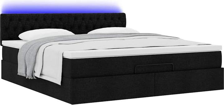 Actual product image VidaXL Ottoman bed with mattress black 160x200 cm fabric (160 x 200 cm)