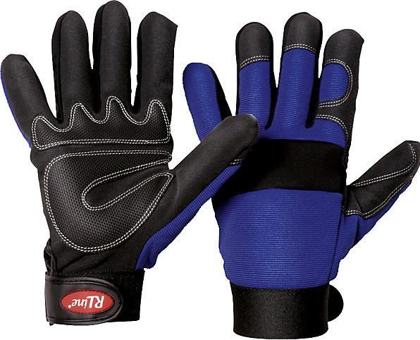 Actual product image kaiserkraft Mechanic's gloves with knuckle guard, blue, pack of 6 pairs, 10. (10)