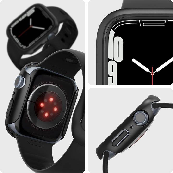 Produktbild Spigen Smartwatch Apple 7 Bildschirmrahmen, Schwarz, 45 mm