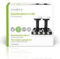 Image du produit Nedis LNB Quad Monoblock 4.3 ° Connecteur de sortie : Connecteur F 4X Gamme de facteur de bruit : 0,85 dB (Quad LNB)