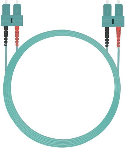 Immagine prodotto Helos Cavo patch in fibra ottica SC/SC Duplex 50/125µm OM3 aqua 0,5 m (U/FTP, CAT6, 0.50 m)