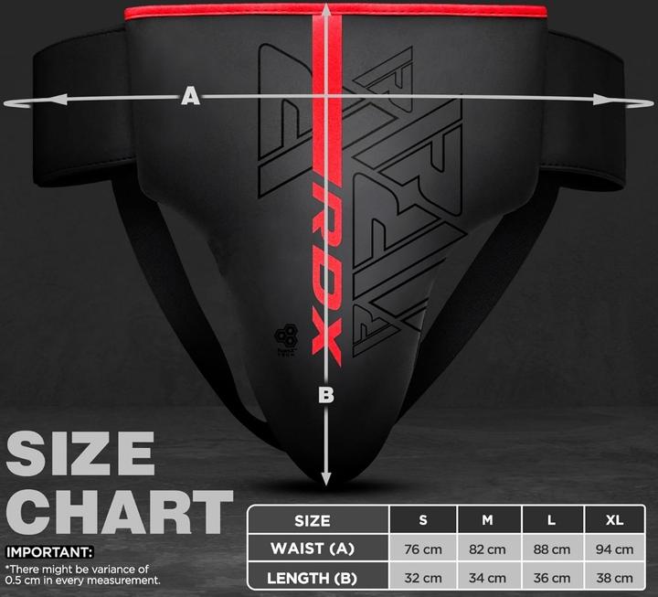 Actual product image Rdx Groin Guard Rex F6 Matte Red-M (M)