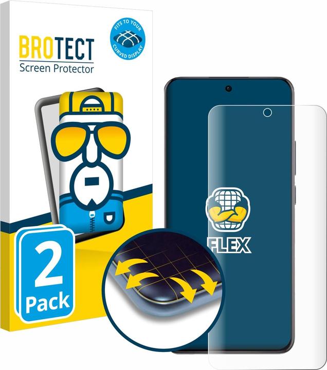 Produktbild BROTECT Fullscreen Schutzfolie Displayschutz Folie Klar Transparent (2 Stück, Realme 12 Pro+)