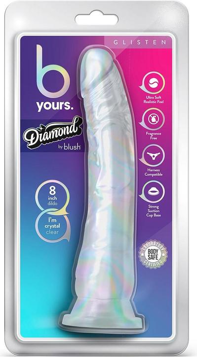 Actual product image Blush B Yours Diamond - Glisten Dildo 22 cm - Transparant