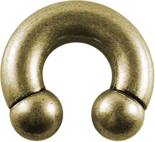 Produktbild Star Piercing Circular Barbell altgold mit zwei Kugeln (ohne Messing, Chirurgenstahl 316L)