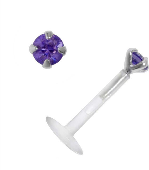 Actual product image Bijouteria Piercing for lip/Tragus (Bioplastic, Silver 925, Zirconia)
