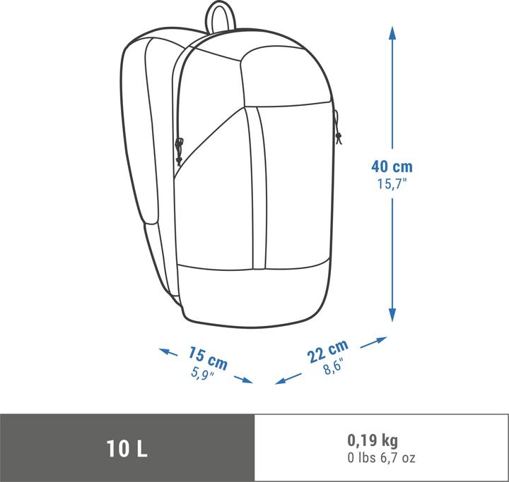 Immagine prodotto Quechua Zaino da trekking Arpenaz - NH100 - 10 L (10 l)