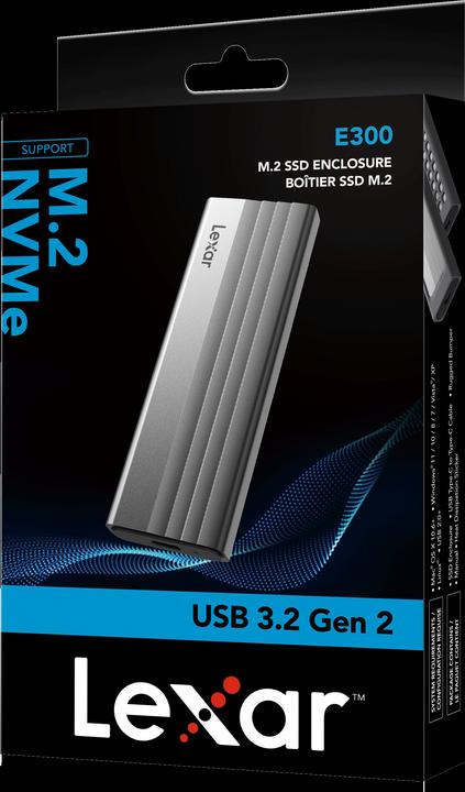 Image du produit Lexar Boitier externe USB 3.2 E300 - NVMe M.2 Type 2280 (Argent) (USB-C)
