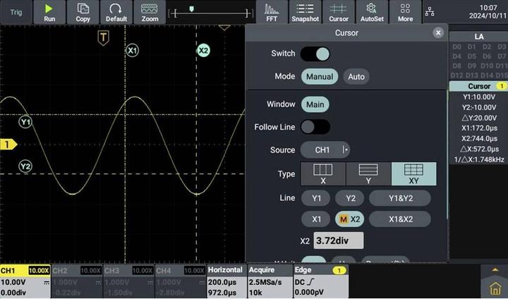 Produktbild Voltcraft DOV2504 LA Digital-Oszilloskop 250 MHz 4-Kanal 1.25 GSa/s 100 Mpts 12 (CAT II)