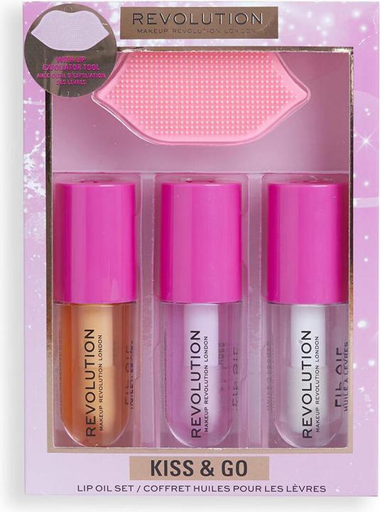Actual product image Makeup Revolution Kiss & Go Lip Oil Set