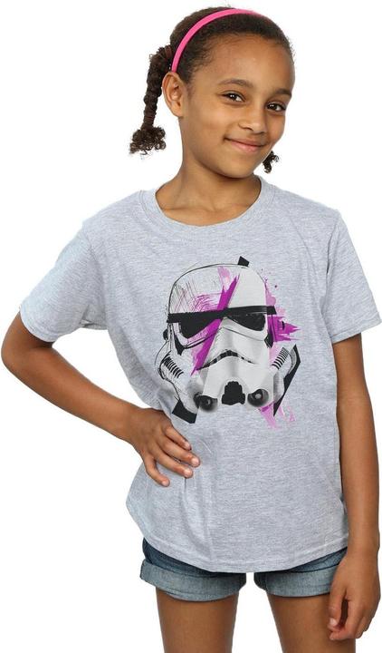 Actual product image Star Wars Girls Stormtrooper Command Sketch Cotton T-Shirt (128)
