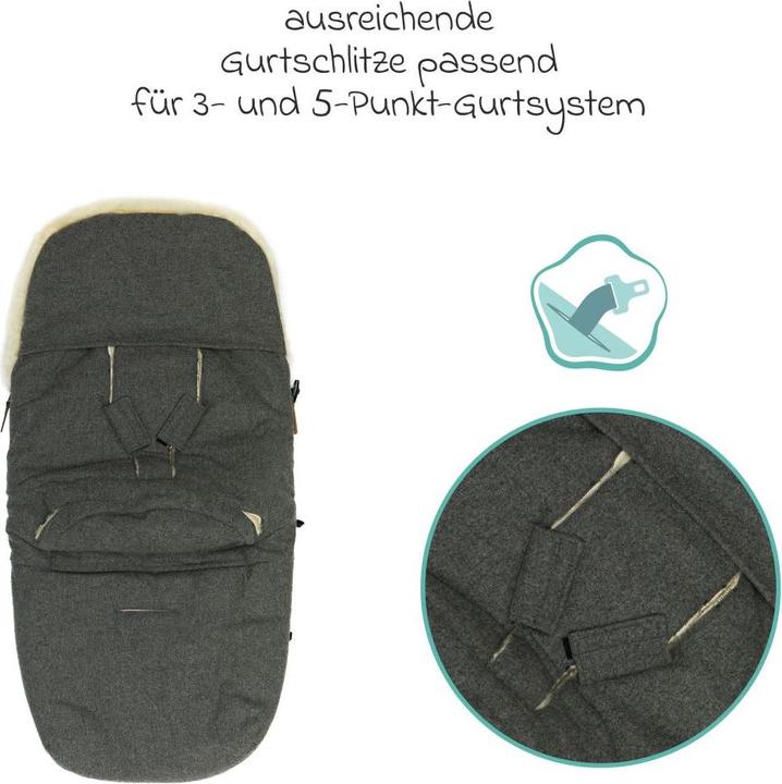 Immagine prodotto Fillikid Fusssäcke für Kinderwagen & Buggys Lammwoll-Fusssack Makalu Wool für Buggy, Sport-