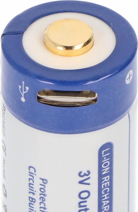 Produktbild Keeppower RCR123A 3.0 Volt 880mAh 1,5A Lithium Ionen Akku 16340, wiederaufladbar nur über micro USB (1 Stk., 16340, 880 mAh)