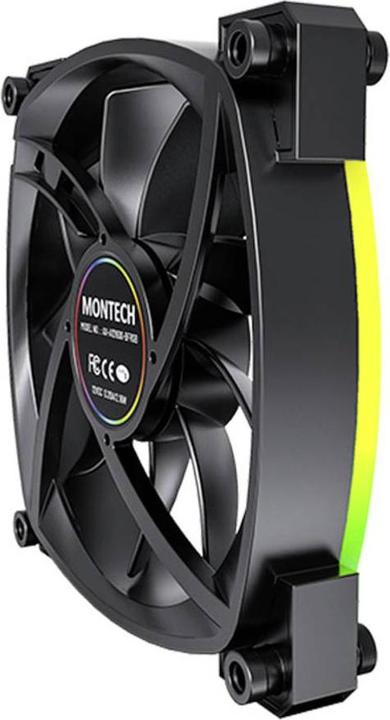 Produktbild Montech AX120 PWM ARGB Lüfter - 120mm, schwarz (120 mm, 1 x)