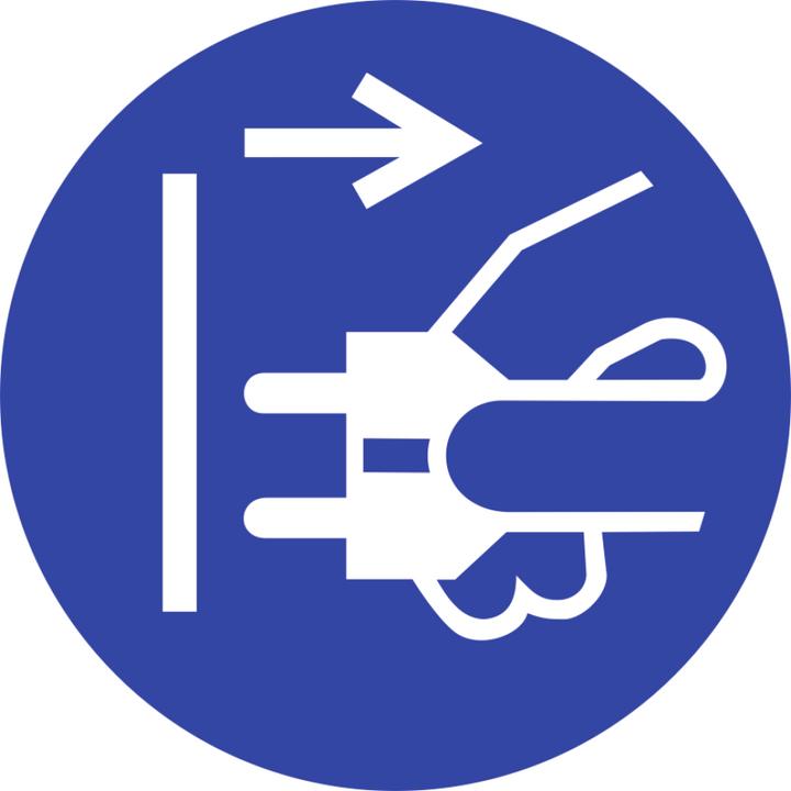 Actual product image Moravia Pull mains plug sign Foil, Ø 50 mm