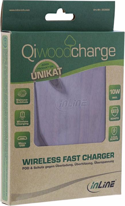 Produktbild InLine Qi woodcharge (10 W)