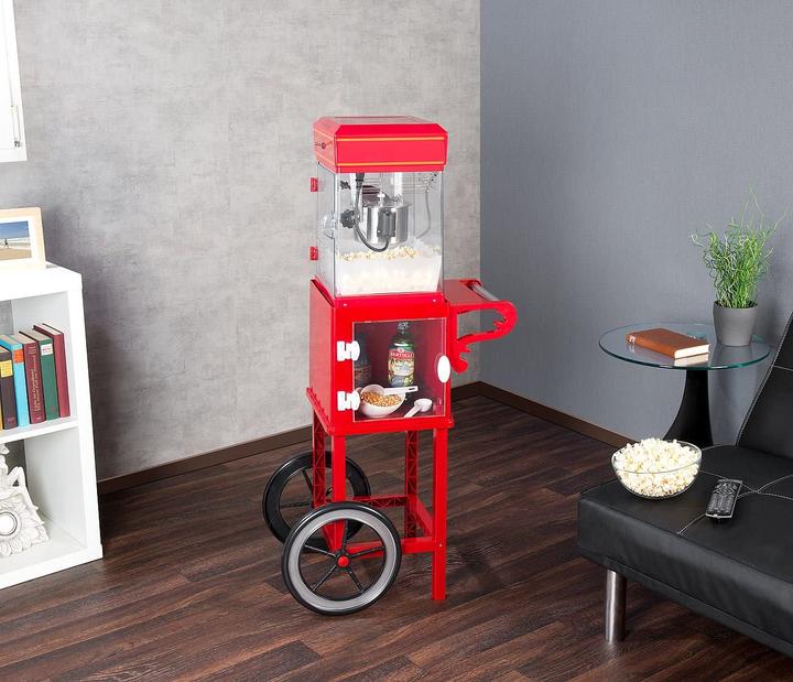 Produktbild Rosenstein & Söhne Rollwagen im Retro-Design für Popcorn-Maschine "Cinema" & "Movie", rot