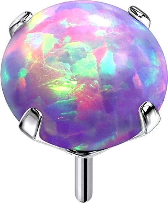 Immagine prodotto Star Piercing Argento senza fili con opale viola incastonata (senza ottone, Titanio G23)