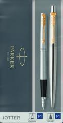 Actual product image Parker Pen Writing utensil set JOTTER stainless steel G.C. Content: 1 biros, line width: M (Gold, Black, Chromed, 2 x)
