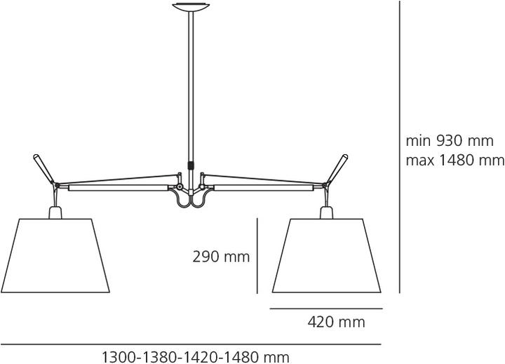 Produktbild Artemide Basculante Suspension 2 Bracci (E27)