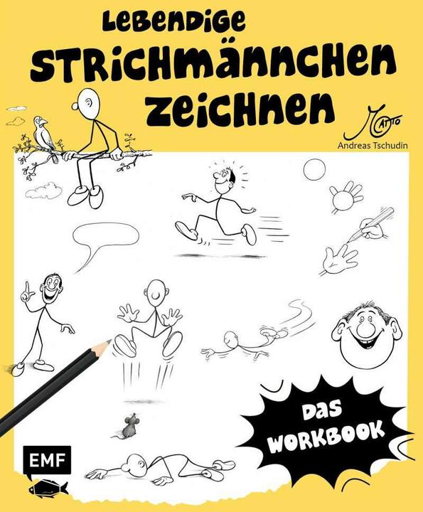 Produktbild Lebendige Strichmännchen zeichnen - Das Workbook (Deutsch, Andreas Tschudin, 2021)