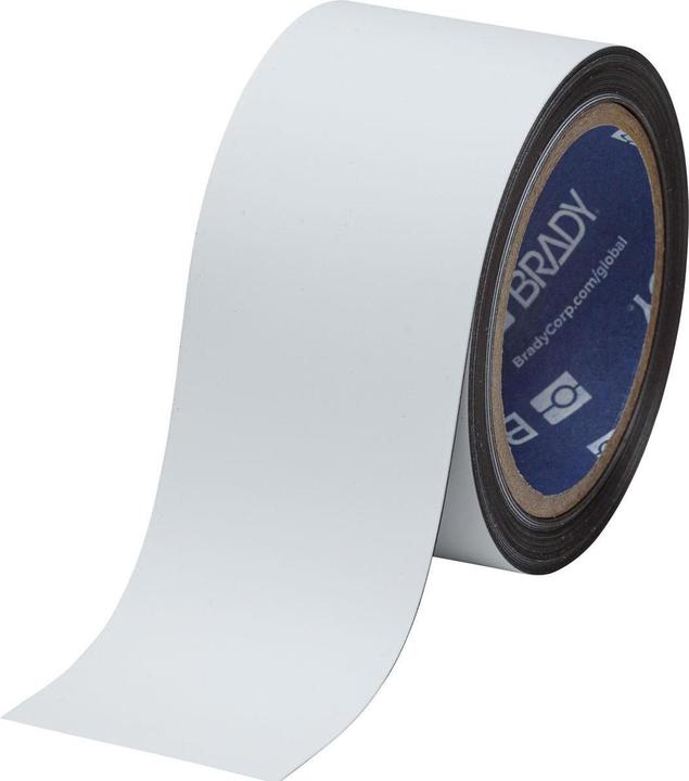 Image du produit Brady J50C-2500-2509, polyester magnétique, blanc, mat, 63,50 mm x 7,62 m, en continu