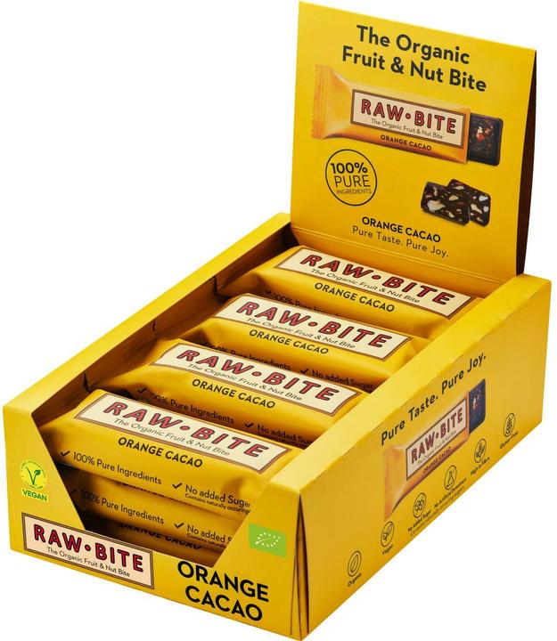 Raw Bite Barre Bio crudité Orange Cacao 12 x 50 g (12 pcs, 600 g)