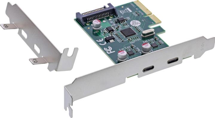 Actual product image InLine Interface card, PCIe x4, USB 3.2 Gen.2, 2x USB-C