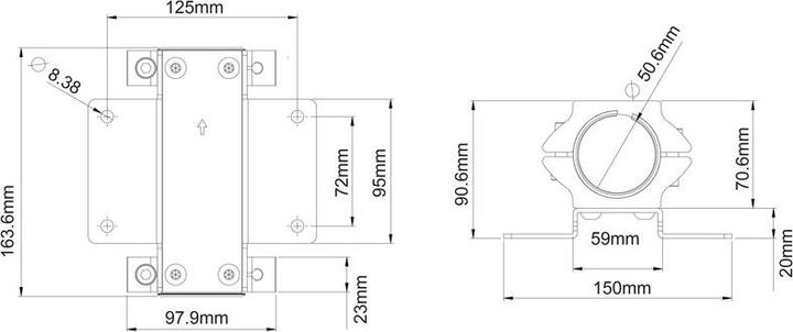 Produktbild Multibrackets Rohrklemme Ø50mm, zu Pro System, Metall