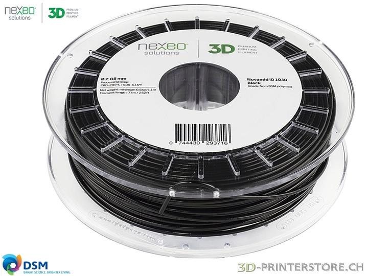 Actual product image Royal DSM Novamid ID 1030 (Nylon, 2.85 mm, 500 g, Black)
