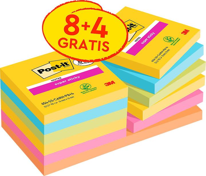 Image du produit Post-it Bloc-notes 7,6 x 7,6 cm, couleur (76 x 76 mm)