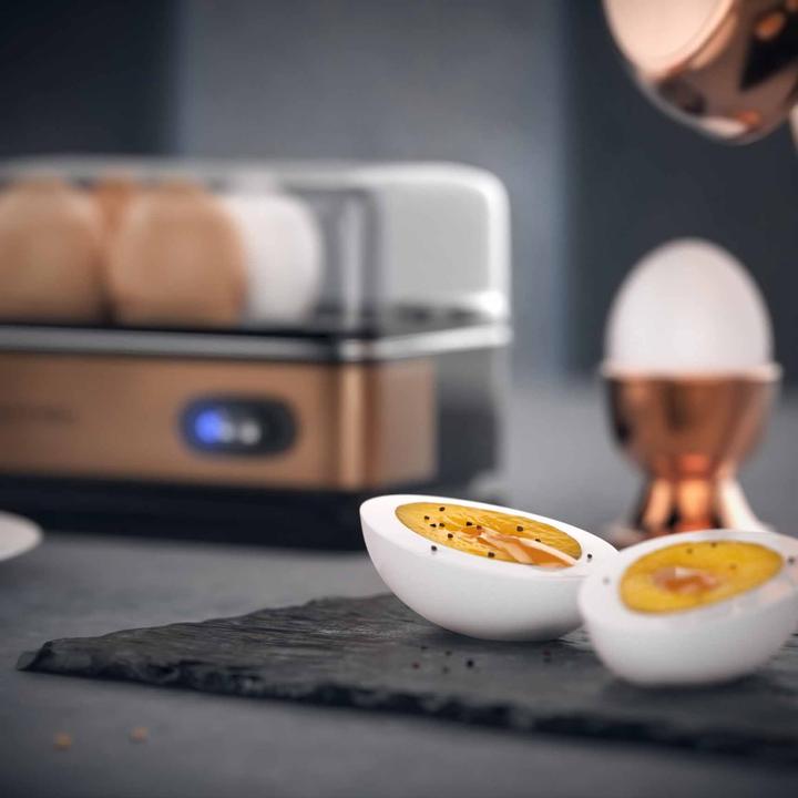 Actual product image Arendo Stainless steel egg boiler 6-fold, 400 W, stainless steel, keep-warm function, hardness adjustable