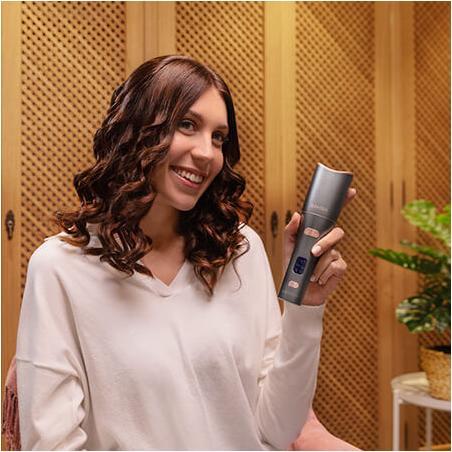 Cecotec Bamba SurfCare 850 Magic Waves Vision Curling Iron with Digital Motor, Ceramic Coating, Adjustable T