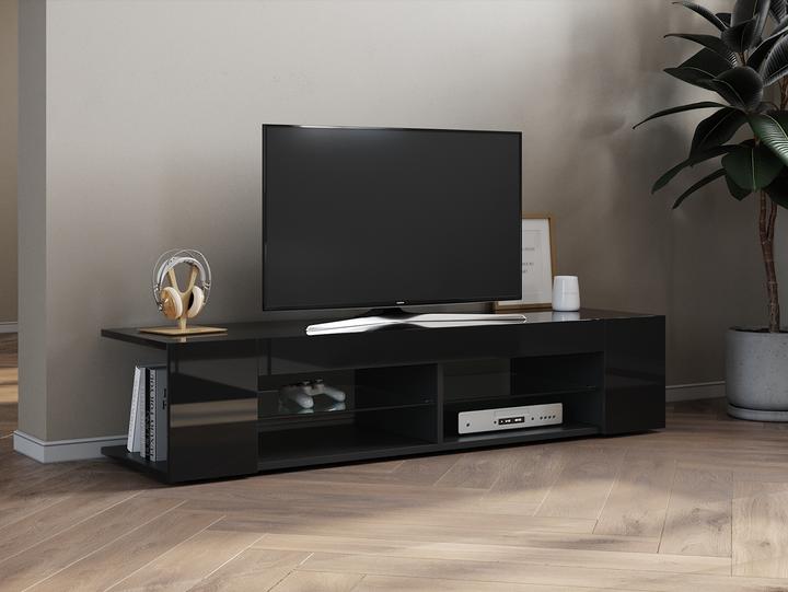 Immagine prodotto SONNI Lavagna TV 135x39x30cm nera con illuminazione LED Lavagna smaltata Lavagna multimediale TV (135 x 39 x 30 cm)