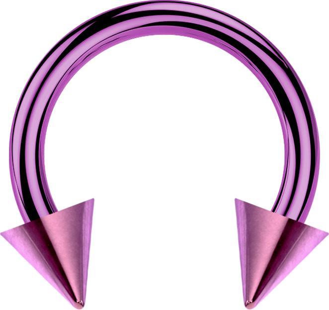 Star Piercing Circular Barbell violett mit zwei Cones (ohne Messing, Titan G23)