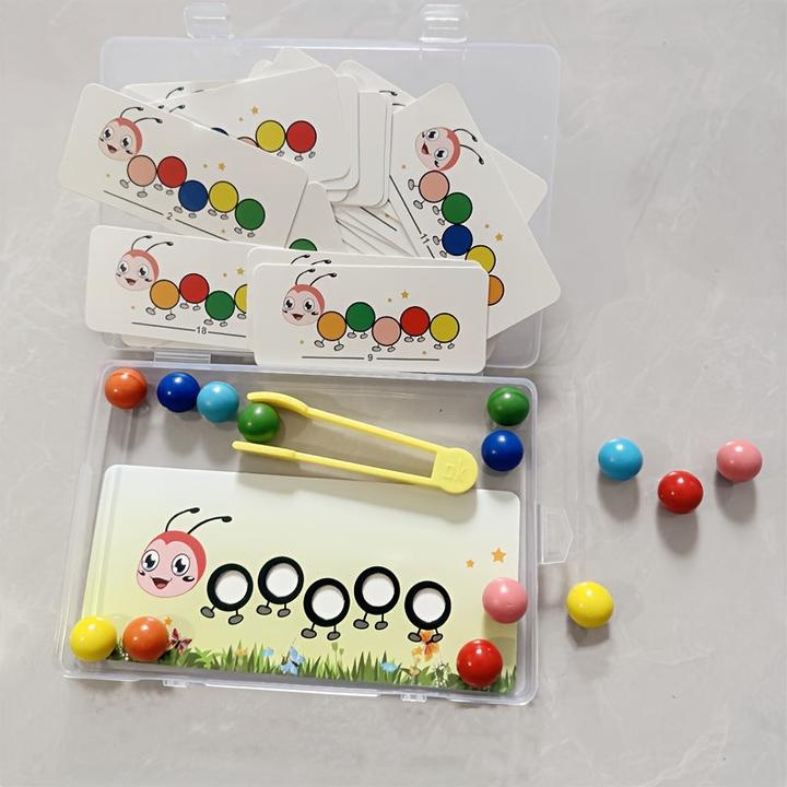 Image du produit Activity Board Holzpuzzle mit Perlen " Farbzuordnung und Entwicklung der Feinmotorik, Lernspielzeug für Kinder
