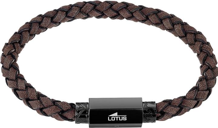 Lotus Armband (22 cm, Leder, Edelstahl)