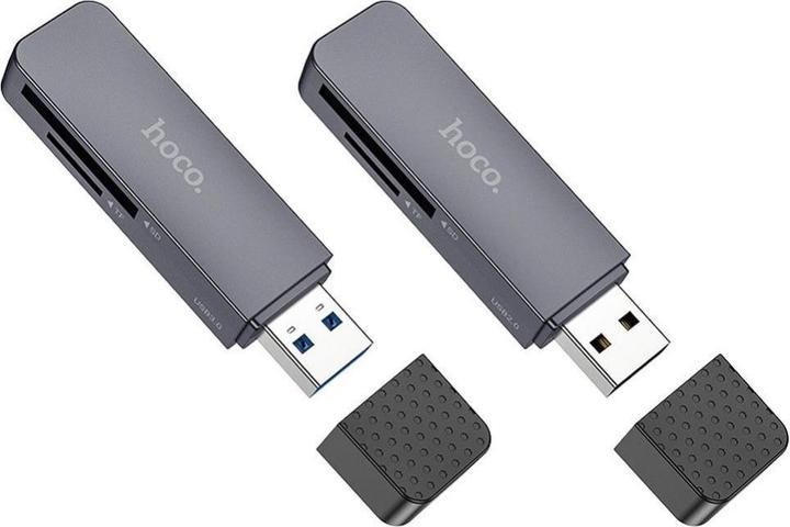 Produktbild Hoco Headphone with microphone card reader 2in1 USB A 3.0 HB45 metal gray (USB 3.0)