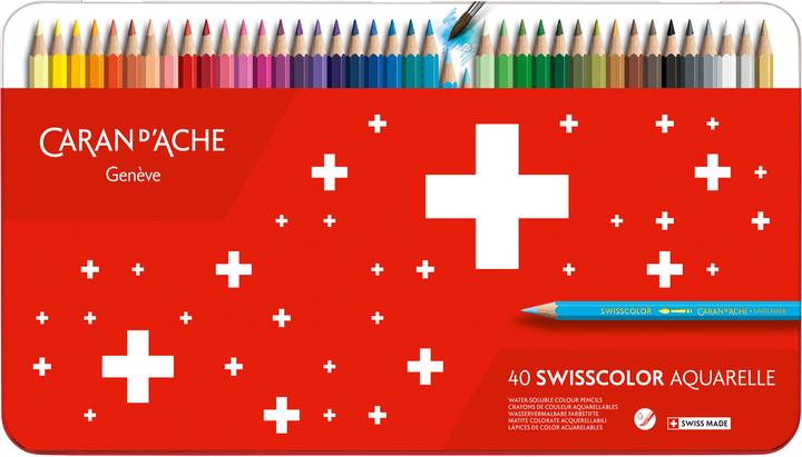 Caran d'Ache Matite colorate in metallo Swisscolor (Multicolore, 40 x)