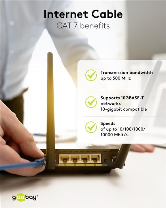 Produktbild Goobay Netzwerkkabel (S/FTP, CAT7, 1 m)