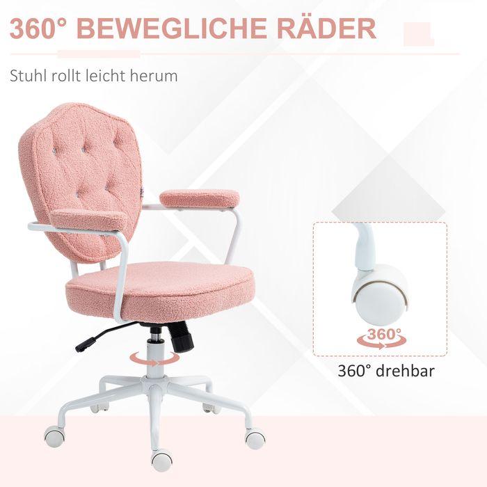 Actual product image Swisshandel24 Bürostuhl, Ergonomisch Schreibtischstuhl mit Wippfunktion, Drehbar, Rosa