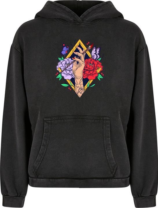 Merchcode Ladies Frida Kahlo - Artist Acid Washed Oversize Hoody - 178031 (5XL)