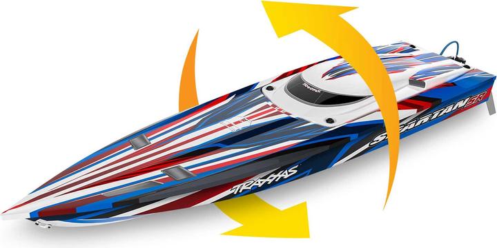 Image du produit Traxxas BOAT SPARTAN SR 1037mm 1:10 EP RTR RED TQi 2.4GHz SANS chargeur et SANS accu