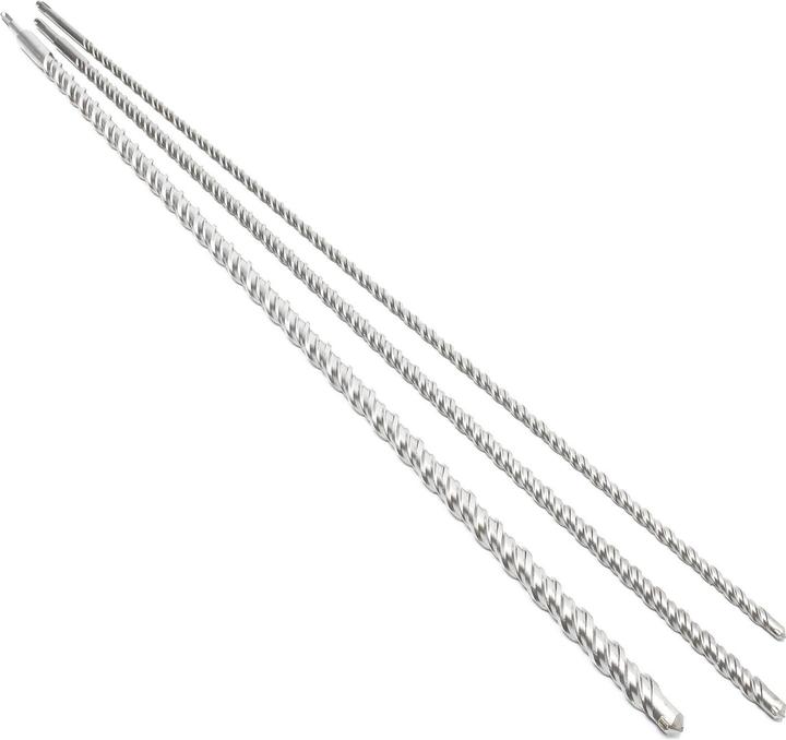 Actual product image Wiltec SDS drill bit 3pcs Ø12/16/24 mm 1000mm length Hammer drill bit Breakthrough drill bit (12 mm, 24 mm, 16 mm)