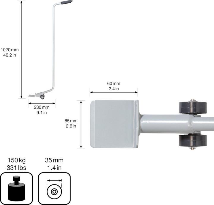 Actual product image Wagner System Furniture lifter, LIFTER L, silver.