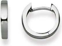 Natsumi Schmuck Klappcreolen Weissgold 18K/750 Ø 12mm Flach (750/18 K Weissgold)