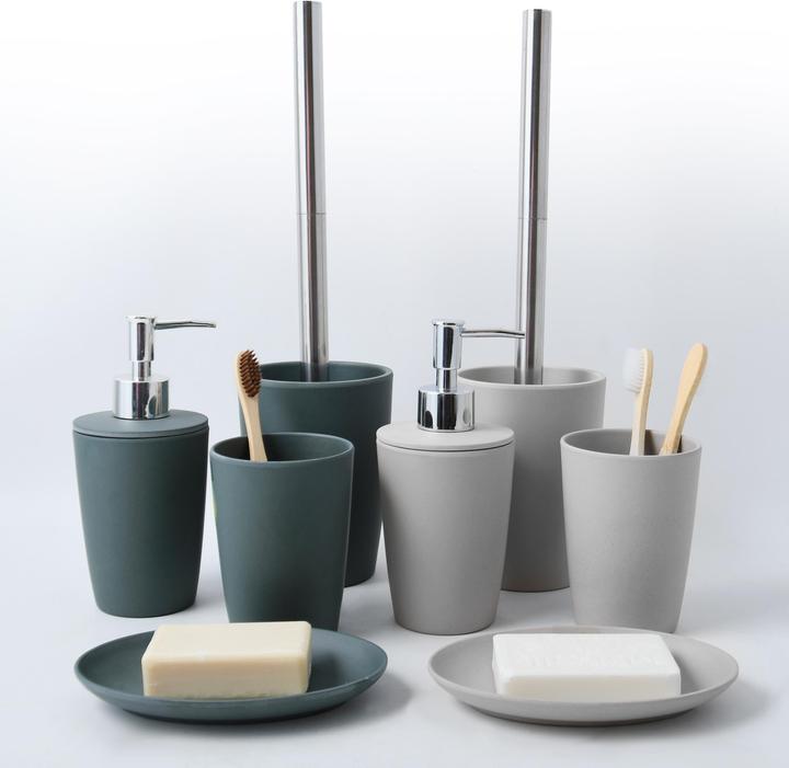 Actual product image spirella Toothbrush Mug Takeo Grey (7.5 x 9.5 cm)