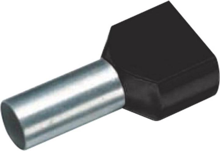 Cimco Zwillings-Aderendhülse 1.5 mm² 8 mm Teilisoliert Schwarz 18 2410 100 St.